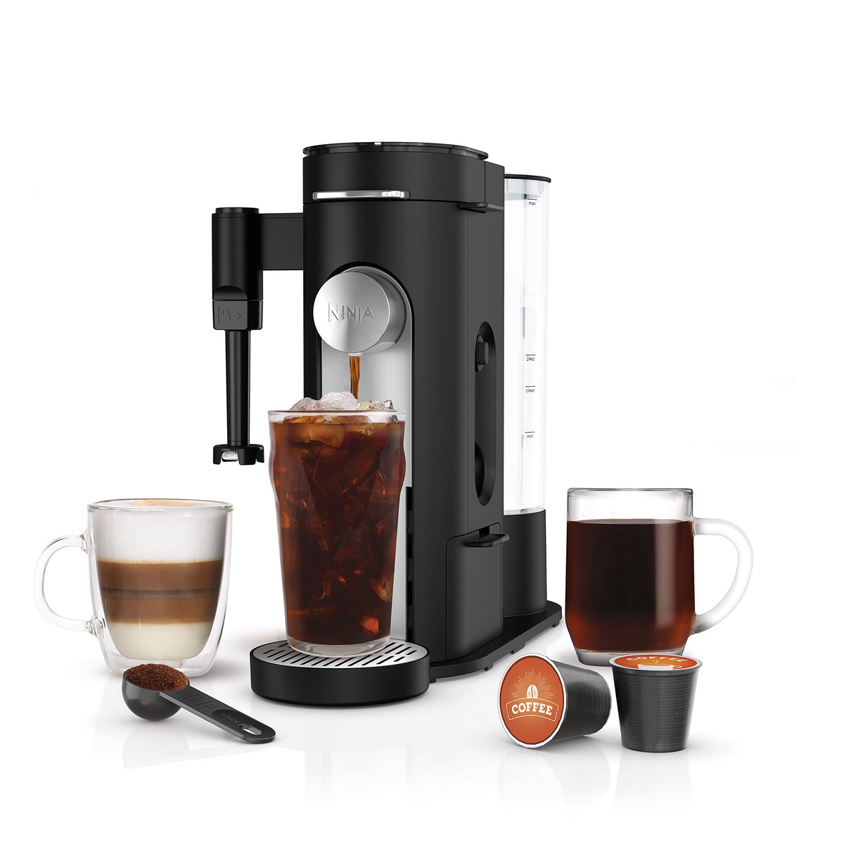 Ninja - Single-Serve Pods & Grounds Coffee Maker PB051C - Black