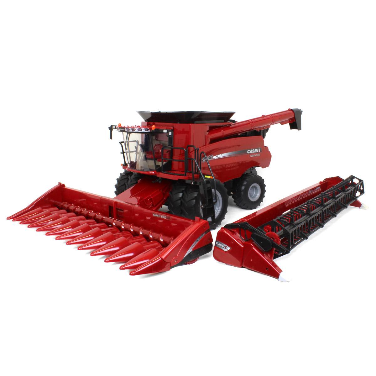 (B&D) 1/16 Big Farm Case IH 8240 Combine with Corn Head & Grain Head - Damaged Item